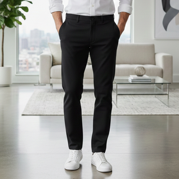 شلوار مردانه بنگال کش دم پا ساده مدل Behnam-مشکی